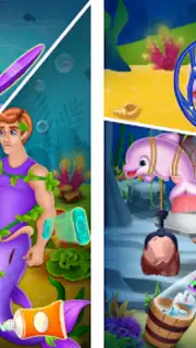 Newborn mermaid baby care game скриншот 1
