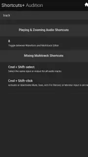 Shortcuts+ Audition скриншот 1
